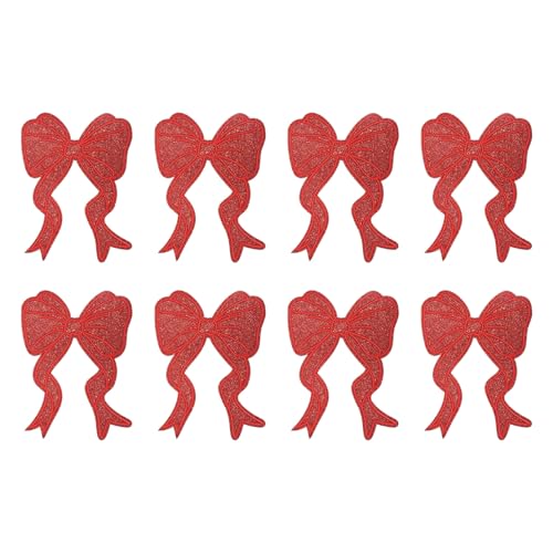 YELARXI Glitzerschleife zum Aufbügeln mit Pailletten, bestickte Applikation, passend für Damen, Kleidung, Jacken, Hüte, Rucksäcke, 8 Stück, Rot YELARXI Glitzerschleife zum Aufbügeln mit Pailletten, bestickte Applikation, passend für Damen, Kleidung, Jacken, Hüte, Rucksäcke, 8 Stück, Rot von YELARXI