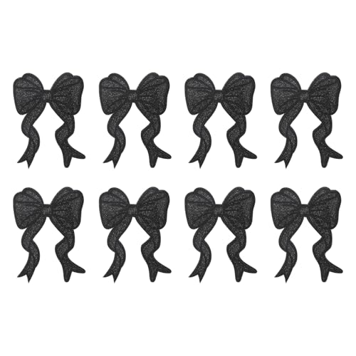 YELARXI Glitzerschleife zum Aufbügeln mit Pailletten, bestickte Applikation, passend für Damen, Kleidung, Jacken, Hüte, Rucksäcke, 8 Stück, Schwarz YELARXI Glitzerschleife zum Aufbügeln mit Pailletten, bestickte Applikation, passend für Damen, Kleidung, Jacken, Hüte, Rucksäcke, 8 Stück, Schwarz von YELARXI
