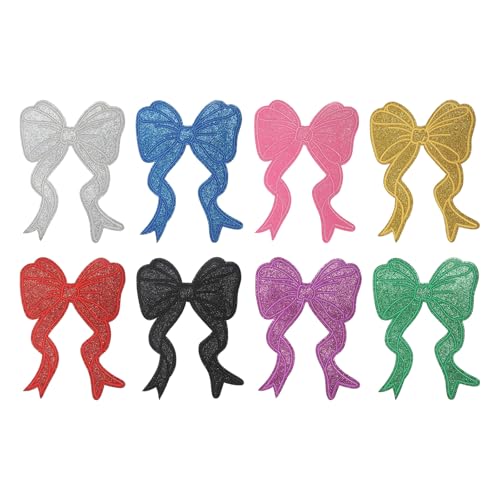 YELARXI Glitzerschleife zum Aufbügeln mit Pailletten, bestickte Applikation, passend für Damen, Kleidung, Jacken, Hüte, Rucksäcke, 8 Stück, mehrfarbig YELARXI Glitzerschleife zum Aufbügeln mit Pailletten, bestickte Applikation, passend für Damen, Kleidung, Jacken, Hüte, Rucksäcke, 8 Stück, mehrfarbig von YELARXI
