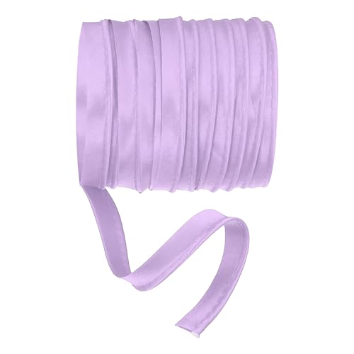 YELARXI Maxi-Schrägband, 4,5 m Paspelborte mit Kordel, Satin-Bindung, Lippenkordel zum Nähen von Kleidungsstücken, Gurtband, Besatz, Basteln, Dekorieren – (Hellviolett) von YELARXI