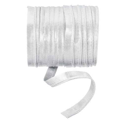 YELARXI Maxi-Schrägband, 4,5 m Paspelborte mit Kordel, Satin-Bindung, Lippenkordel zum Nähen von Kleidungsstücken, Gurtband, Trimmen, Basteln, Dekorieren – (Silber) von YELARXI
