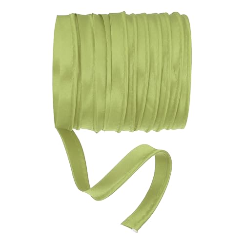 YELARXI Maxi-Schrägband, 4,5 m Paspelborte mit Kordel, Satin-Bindung, Lippenkordel zum Nähen von Kleidungsstücken, Gurtband, Trimmen, Basteln, Dekorieren – (grün) von YELARXI