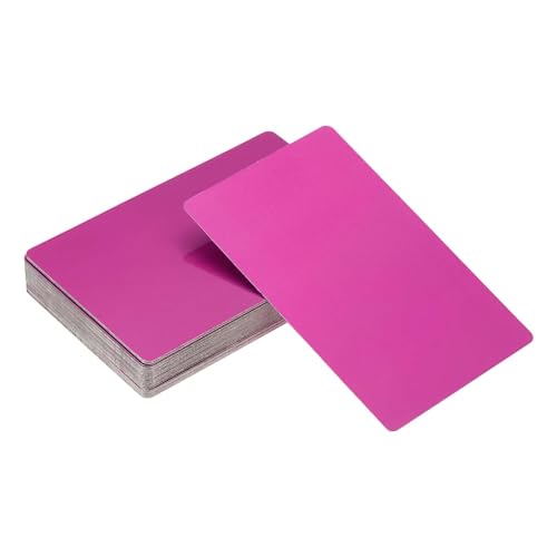 YELARXI Metall-Visitenkartenrohlinge, Aluminium, Lasergravur, Visitenkarten, 86 x 54 x 0,42 mm, passend für Büronamen, DIY-Druck (30 Stück, lila) von YELARXI