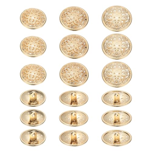 YELARXI Metallknöpfe, rund, hohl, Retro-Stil, Hohlschaft, Nähknöpfe, passend für (Männer – Frauen – Mantel – Hemd – Anzug – Hosen – Nähen Handwerk) 15/20/25 mm & 18 Stück & Roségold von YELARXI