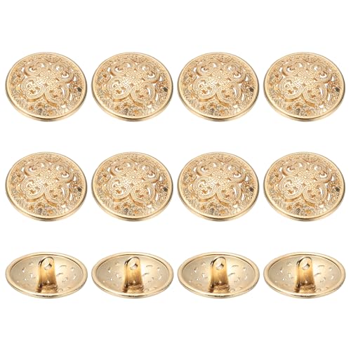 YELARXI Metallknöpfe, rund, hohl, Retro-Stil, Hohlschaft, Nähknöpfe, passend für (Männer – Frauen – Mantel – Hemd – Anzug – Hosen – Nähen Handwerk) 18 mm & 12 Stück & Roségold von YELARXI