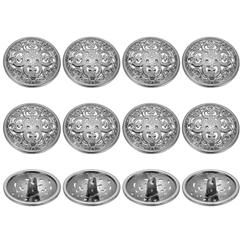 YELARXI Metallknöpfe, rund, hohl, Retro-Stil, Hohlschaft, Nähknöpfe, passend für Männer und Frauen, Mantel, Hemd, Anzug, Hose, Nähen, Handwerk, 28 mm, 12 Stück, Schwarz von YELARXI