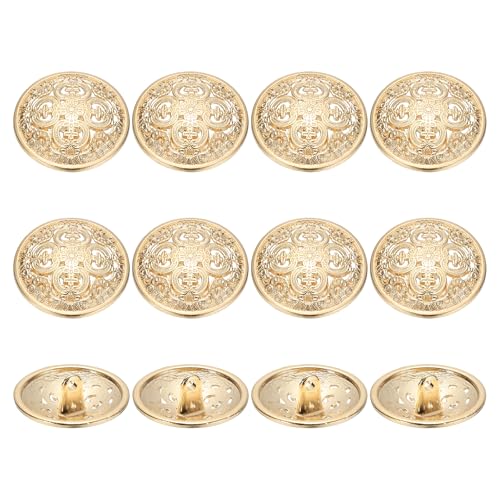 YELARXI Metallknöpfe, rund, hohl, Retro-Stil, hohler Schaft, Nähknöpfe, passend für (Männer – Frauen – Mantel – Hemd – Anzug – Hosen – Nähen Handwerk) 25 mm & 12 Stück & Roségold von YELARXI