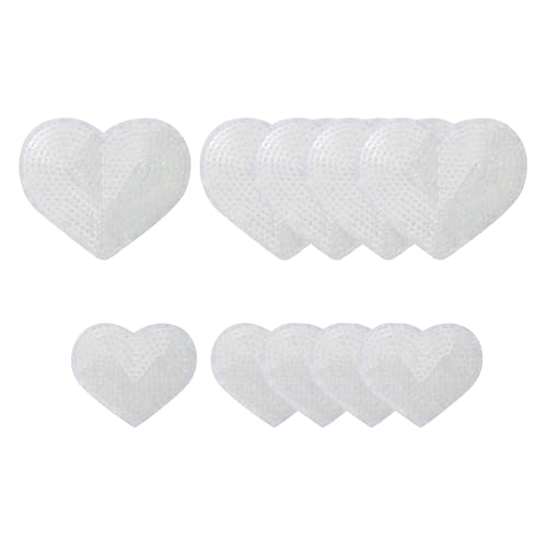 YELARXI Pailletten-Herz-Aufnäher zum Aufbügeln, bestickt, zum Aufnähen und Aufnähen, für DIY-Schuhe, Hüte, Rucksäcke, Kleidung, Reparatur – (10 Stück, weiß, 2 Größen) von YELARXI