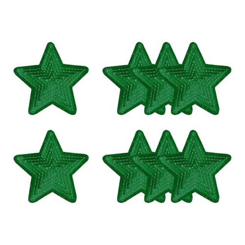 YELARXI Pailletten-Stern-Aufnäher zum Aufbügeln, bestickt, 7,1 x 7,1 cm, geeignet für DIY-Schuhe, Hüte, Rucksäcke, Kleidung, Reparaturen – (8 Stück, grün) von YELARXI