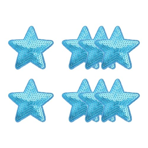 YELARXI Pailletten-Stern-Aufnäher zum Aufbügeln, bestickt, 7,1 x 7,1 cm, passend für DIY-Schuhe, Hüte, Rucksäcke, Kleidung, Reparatur, 8 Stück, Hellblau YELARXI Pailletten-Stern-Aufnäher zum Aufbügeln, bestickt, 7,1 x 7,1 cm, passend für DIY-Schuhe, Hüte, Rucksäcke, Kleidung, Reparatur, 8 Stück, Hellblau von YELARXI