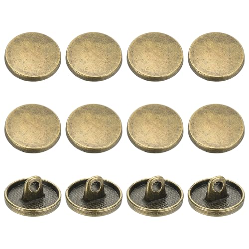 YELARXI Runde flache Metallknöpfe, Legierungsschaft, runde Form, Nähknöpfe – passend für (Männer – Frauen – Mantel – Hemd – Anzug – Hosen – Nähen) 12 mm & 12 Stück & Bronzeton von YELARXI