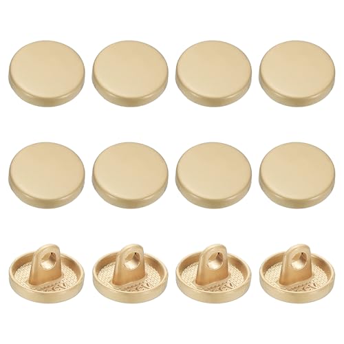 YELARXI Runde flache Metallknöpfe, Legierungsschaft, runde Form, Nähknöpfe – passend für (Männer – Frauen – Mantel – Hemd – Anzug – Hosen – Nähen Handwerk) 11,5 mm & 12 Stück & Sandgold von YELARXI