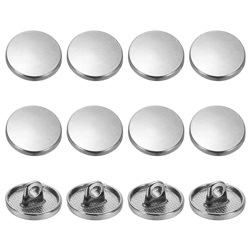 YELARXI Runde flache Metallknöpfe, Legierungsschaft, runde Form, Nähknöpfe – passend für (Männer – Frauen – Mantel – Hemd – Anzug – Hosen – Nähen Handwerk) 11,5 mm & 12 Stück & Schwarz von YELARXI
