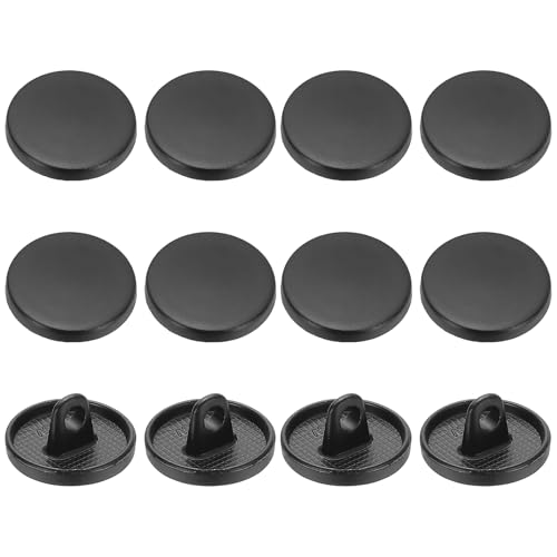 YELARXI Runde flache Metallknöpfe, Legierungsschaft, runde Form, Nähknöpfe – passend für (Männer – Frauen – Mantel – Hemd – Anzug – Hosen – Nähen Handwerk) 12 mm & 12 Stück & Mattschwarz von YELARXI