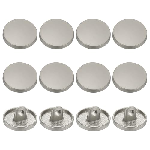 YELARXI Runde flache Metallknöpfe, Legierungsschaft, runde Form, Nähknöpfe – passend für (Männer – Frauen – Mantel – Hemd – Anzug – Hosen – Nähen Handwerk) 12 mm & 12 Stück & Nebel Silber von YELARXI