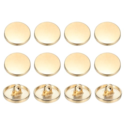 YELARXI Runde flache Metallknöpfe, Legierungsschaft, runde Form, Nähknöpfe – passend für (Männer – Frauen – Mantel – Hemd – Anzug – Hosen – Nähen Handwerk) 12 mm & 12 Stück & Roségold von YELARXI
