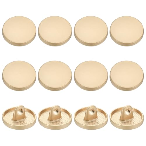 YELARXI Runde flache Metallknöpfe, Legierungsschaft, runde Form, Nähknöpfe – passend für (Männer – Frauen – Mantel – Hemd – Anzug – Hosen – Nähen Handwerk) 12 mm & 12 Stück & Sandgold von YELARXI