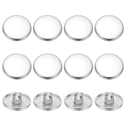 YELARXI Runde flache Metallknöpfe, Legierungsschaft, runde Form, Nähknöpfe – passend für (Männer – Frauen – Mantel – Hemd – Anzug – Hosen – Nähen Handwerk) 15 mm & 12 Stück & Hellweiß von YELARXI