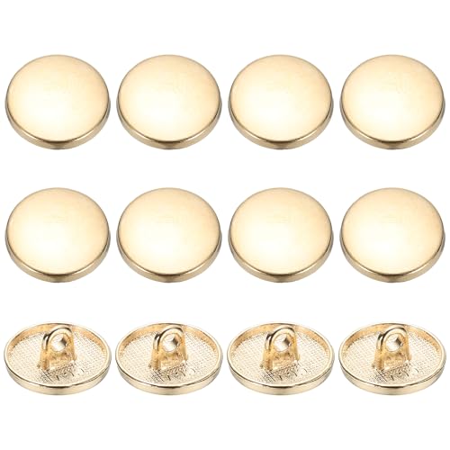 YELARXI Runde flache Metallknöpfe, Legierungsschaft, runde Form, Nähknöpfe – passend für (Männer – Frauen – Mantel – Hemd – Anzug – Hosen – Nähen Handwerk) 15 mm & 12 Stück & Roségold von YELARXI