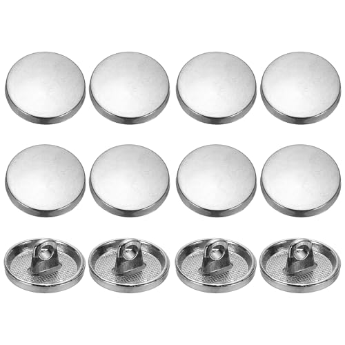YELARXI Runde flache Metallknöpfe, Legierungsschaft, runde Form, Nähknöpfe – passend für (Männer – Frauen – Mantel – Hemd – Anzug – Hosen – Nähen Handwerk) 15 mm & 12 Stück & Schwarz von YELARXI