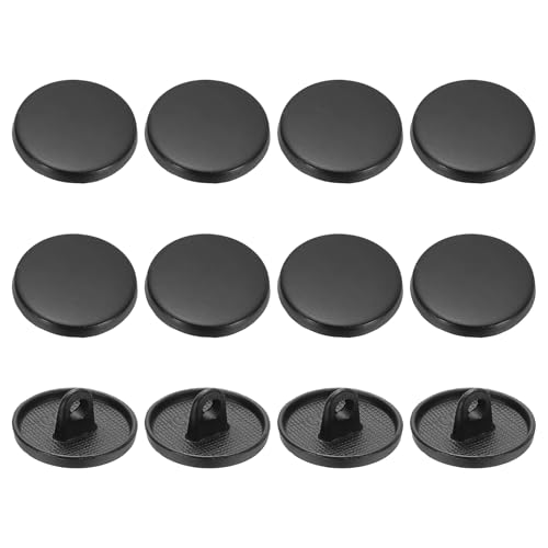 YELARXI Runde flache Metallknöpfe, Legierungsschaft, runde Form, Nähknöpfe – passend für (Männer – Frauen – Mantel – Hemd – Anzug – Hosen – Nähen Handwerk) 18 mm & 12 Stück & Mattschwarz von YELARXI