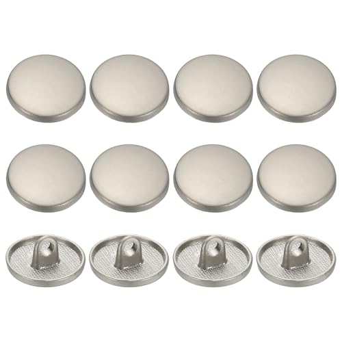 YELARXI Runde flache Metallknöpfe, Legierungsschaft, runde Form, Nähknöpfe – passend für (Männer – Frauen – Mantel – Hemd – Anzug – Hosen – Nähen Handwerk) 18 mm & 12 Stück & Nebel Silber von YELARXI