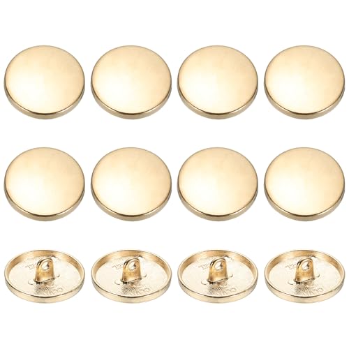YELARXI Runde flache Metallknöpfe, Legierungsschaft, runde Form, Nähknöpfe – passend für (Männer – Frauen – Mantel – Hemd – Anzug – Hosen – Nähen Handwerk) 20 mm & 12 Stück & Roségold von YELARXI