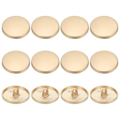 YELARXI Runde flache Metallknöpfe, Legierungsschaft, runde Form, Nähknöpfe – passend für (Männer – Frauen – Mantel – Hemd – Anzug – Hosen – Nähen Handwerk) 20 mm & 12 Stück & Sandgold von YELARXI
