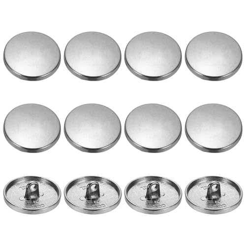 YELARXI Runde flache Metallknöpfe, Legierungsschaft, runde Form, Nähknöpfe – passend für (Männer – Frauen – Mantel – Hemd – Anzug – Hosen – Nähen Handwerk) 20 mm & 12 Stück & Schwarz von YELARXI