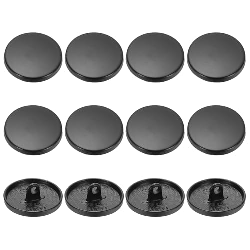 YELARXI Runde flache Metallknöpfe, Legierungsschaft, runde Form, Nähknöpfe – passend für (Männer – Frauen – Mantel – Hemd – Anzug – Hosen – Nähen Handwerk) 23 mm & 12 Stück & Mattschwarz von YELARXI