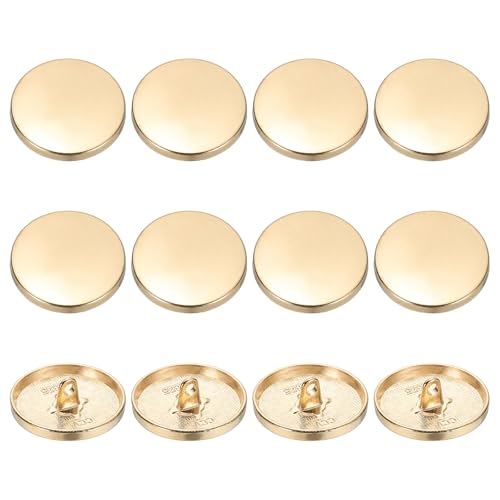 YELARXI Runde flache Metallknöpfe, Legierungsschaft, runde Form, Nähknöpfe – passend für (Männer – Frauen – Mantel – Hemd – Anzug – Hosen – Nähen Handwerk) 23 mm & 12 Stück & Roségold von YELARXI