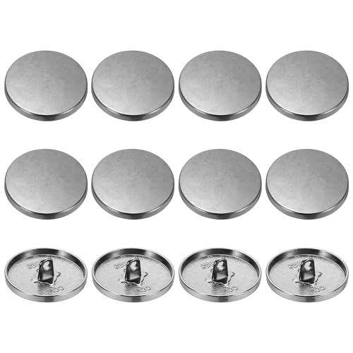 YELARXI Runde flache Metallknöpfe, Legierungsschaft, runde Form, Nähknöpfe – passend für (Männer – Frauen – Mantel – Hemd – Anzug – Hosen – Nähen Handwerk) 23 mm & 12 Stück & Schwarz von YELARXI