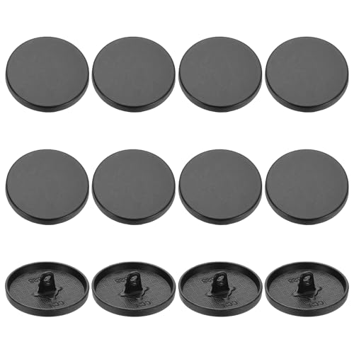 YELARXI Runde flache Metallknöpfe, Legierungsschaft, runde Form, Nähknöpfe – passend für (Männer – Frauen – Mantel – Hemd – Anzug – Hosen – Nähen Handwerk) 25 mm & 12 Stück & Mattschwarz von YELARXI