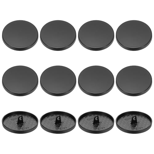 YELARXI Runde flache Metallknöpfe, Legierungsschaft, runde Form, Nähknöpfe – passend für (Männer – Frauen – Mantel – Hemd – Anzug – Hosen – Nähen Handwerk) 28 mm & 12 Stück & Mattschwarz von YELARXI