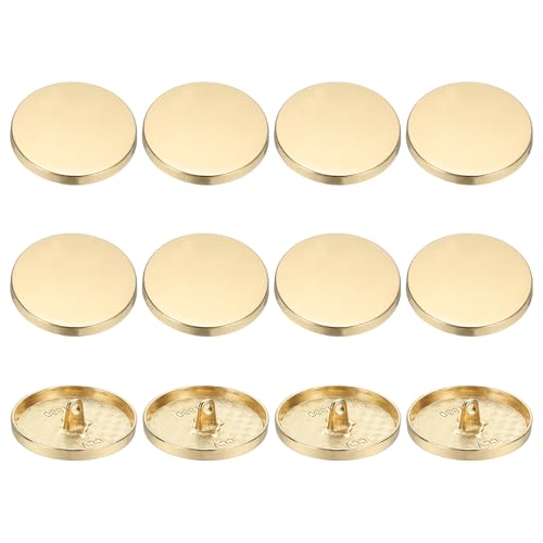 YELARXI Runde flache Metallknöpfe, Legierungsschaft, runde Form, Nähknöpfe – passend für (Männer – Frauen – Mantel – Hemd – Anzug – Hosen – Nähen Handwerk) 28 mm & 12 Stück & Roségold von YELARXI