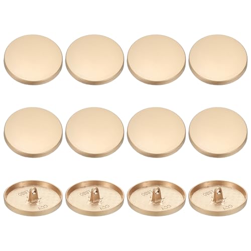 YELARXI Runde flache Metallknöpfe, Legierungsschaft, runde Form, Nähknöpfe – passend für (Männer – Frauen – Mantel – Hemd – Anzug – Hosen – Nähen Handwerk) 28 mm & 12 Stück & Sandgold von YELARXI