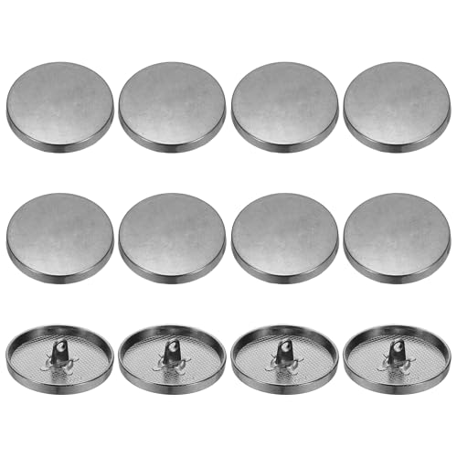 YELARXI Runde flache Metallknöpfe, Legierungsschaft, runde Form, Nähknöpfe – passend für (Männer – Frauen – Mantel – Hemd – Anzug – Hosen – Nähen Handwerk) 30 mm & 12 Stück & Schwarz von YELARXI