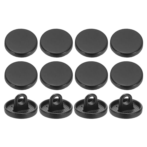 YELARXI Runde flache Metallknöpfe, Legierungsschaft, runde Form, Nähknöpfe – passend für (Männer – Frauen – Mantel – Hemd – Anzug – Hosen – Nähen Handwerk) 9 mm & 12 Stück & Mattschwarz von YELARXI
