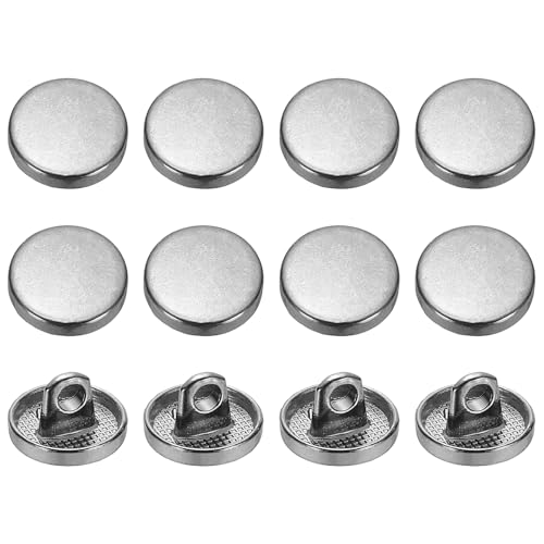 YELARXI Runde flache Metallknöpfe, Legierungsschaft, runde Form, Nähknöpfe – passend für (Männer – Frauen – Mantel – Hemd – Anzug – Hosen – Nähen Handwerk) 9 mm & 12 Stück & Schwarz von YELARXI