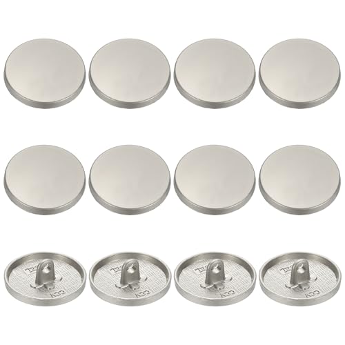YELARXI Runde flache Metallknöpfe, Legierungsschaft, runde Form, Nähknöpfe – passend für Männer – Frauen – Mantel – Hemd – Anzug – Hosen – Nähhandwerk – 20 mm & 12 Stück & Nebel Silber von YELARXI