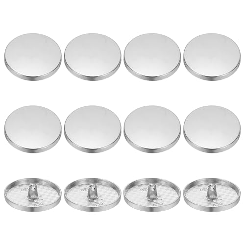 YELARXI Runde flache Metallknöpfe, Legierungsschaft, runde Form, Nähknöpfe – passend für Männer – Frauen – Mantel – Hemd – Anzug – Hosen – Nähhandwerk – 30 mm & 12 Stück & hellweiß von YELARXI