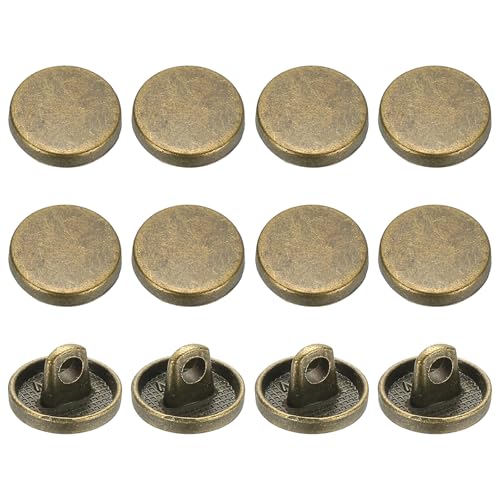 YELARXI Runde flache Metallknöpfe, Legierungsschaft, runde Form, Nähknöpfe – passend für Männer – Frauen – Mantel – Hemd – Anzug – Hosen – Nähhandwerk – 9 mm & 12 Stück & Bronzeton YELARXI Runde flache Metallknöpfe, Legierungsschaft, runde Form, Nähknöpfe – passend für Männer – Frauen – Mantel – Hemd – Anzug – Hosen – Nähhandwerk – 9 mm & 12 Stück & Bronzeton von YELARXI