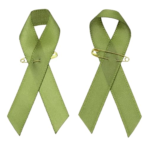 YELARXI Satinbänder für Bewusstseinsbänder, Satinband mit Nadeln, passend für Wohltätigkeitsorganisationen, gesellschaftliche Veranstaltungen, Partys, Veranstaltungen, Kleidungsdekoration), 100 Stück von YELARXI