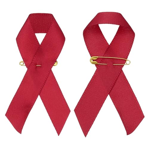 YELARXI Satinbänder für Bewusstseinsbänder, Satinband mit Nadeln, passend für Wohltätigkeitsorganisationen, gesellschaftliche Veranstaltungen, Partys, Veranstaltungen, Kleidungsdekoration), 200 Stück von YELARXI