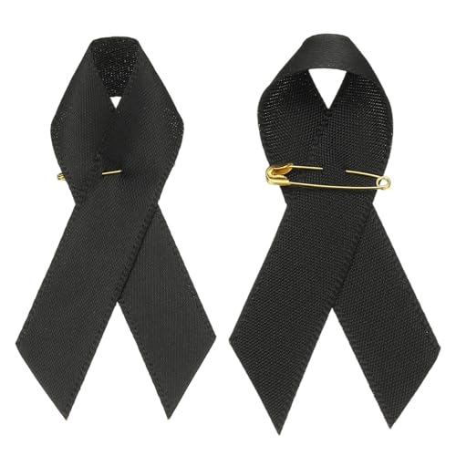 YELARXI Satinbänder für Bewusstseinsbänder, Satinband mit Nadeln, passend für Wohltätigkeitsorganisationen, gesellschaftliche Veranstaltungen, Partys, Veranstaltungen, Kleidungsdekoration), 200 Stück von YELARXI