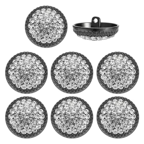 YELARXI Strass-Knöpfe, zum Aufnähen auf Strass-Knöpfe, Metall, rund, passend für (Kleidung, Dekoration, Basteln, Nähzubehör, Hochzeit), 8 Stück & 23 mm & Schwarz/Weiß von YELARXI