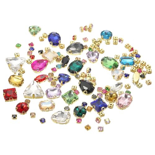 YELARXI Strasssteine zum Aufnähen auf Metallbasis, Kristallglas-Edelsteine, 1,5 - 1,9 cm, passend für Schmuck, Kleidung, Kostüme, Schuhe, Kleider, Handwerk, verschiedene Formen (130 Stück, gemischte YELARXI Strasssteine zum Aufnähen auf Metallbasis, Kristallglas-Edelsteine, 1,5 - 1,9 cm, passend für Schmuck, Kleidung, Kostüme, Schuhe, Kleider, Handwerk, verschiedene Formen (130 Stück, gemischte von YELARXI