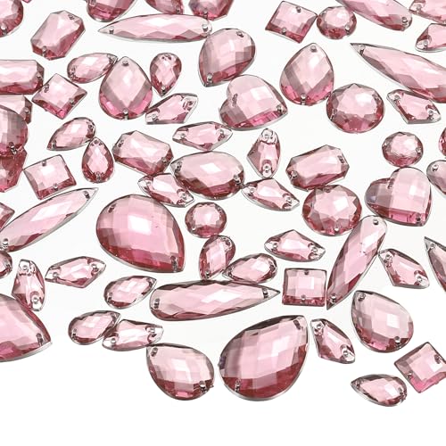 YELARXI Strasssteine zum Aufnähen mit flacher Rückseite, Kristall-Acryl-Edelsteine, geeignet für Bastelarbeiten, Kleider, Kleidung, Schuhe, Taschen, Dekorationen, gemischte Formen (200 Stück, Rosa) YELARXI Strasssteine zum Aufnähen mit flacher Rückseite, Kristall-Acryl-Edelsteine, geeignet für Bastelarbeiten, Kleider, Kleidung, Schuhe, Taschen, Dekorationen, gemischte Formen (200 Stück, Rosa) von YELARXI