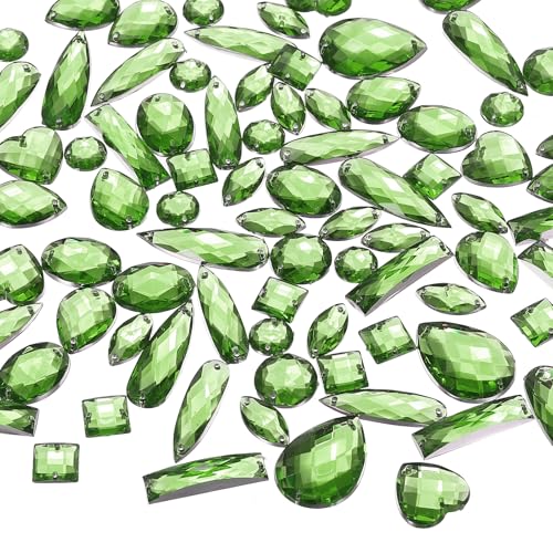 YELARXI Strasssteine zum Aufnähen mit flacher Rückseite, Kristall-Acryl-Edelsteine, geeignet für Bastelarbeiten, Kleider, Kleidung, Schuhe, Taschen, Dekorationen, gemischte Formen (200 Stück, Hellgrün YELARXI Strasssteine zum Aufnähen mit flacher Rückseite, Kristall-Acryl-Edelsteine, geeignet für Bastelarbeiten, Kleider, Kleidung, Schuhe, Taschen, Dekorationen, gemischte Formen (200 Stück, Hellgrün von YELARXI