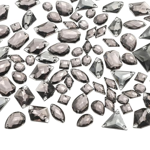 YELARXI Strasssteine zum Aufnähen mit flacher Rückseite, Kristall-Acryl-Edelsteine, geeignet für Bastelarbeiten, Kleider, Kleidung, Schuhe, Taschen, Dekorationen, gemischte Formen (200 Stück, Grau) YELARXI Strasssteine zum Aufnähen mit flacher Rückseite, Kristall-Acryl-Edelsteine, geeignet für Bastelarbeiten, Kleider, Kleidung, Schuhe, Taschen, Dekorationen, gemischte Formen (200 Stück, Grau) von YELARXI